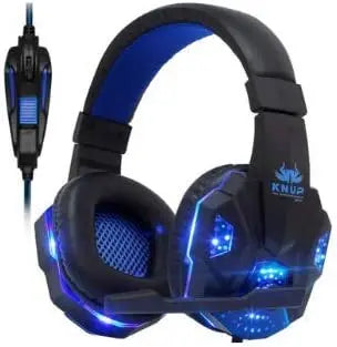 2023 Fone De Ouvido Gamer Headset  Kp-397 Preto e Azul Com Microfone fone de ouvidos bluetooth