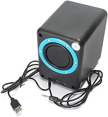 12W Rms Stereo Aux Bass Sound Box Usb P2 for PC Computer Notebook Mac Tv Mobile Phone (Blue)